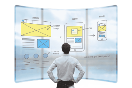 A creative representation of design thinking with visual elements