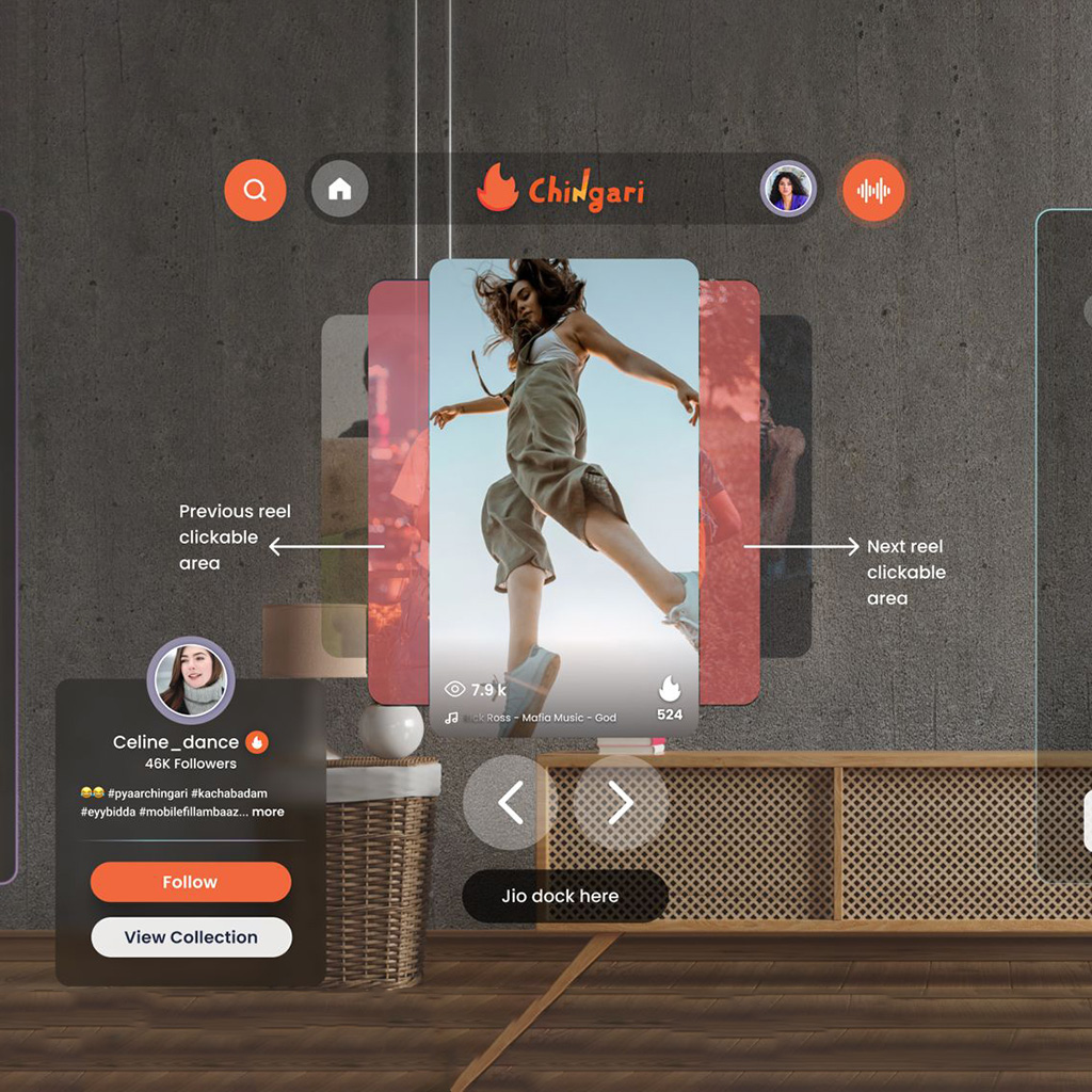 Chingari Social Network on JIO MR Glass: Revolutionizing Social Media with Mixed Reality
